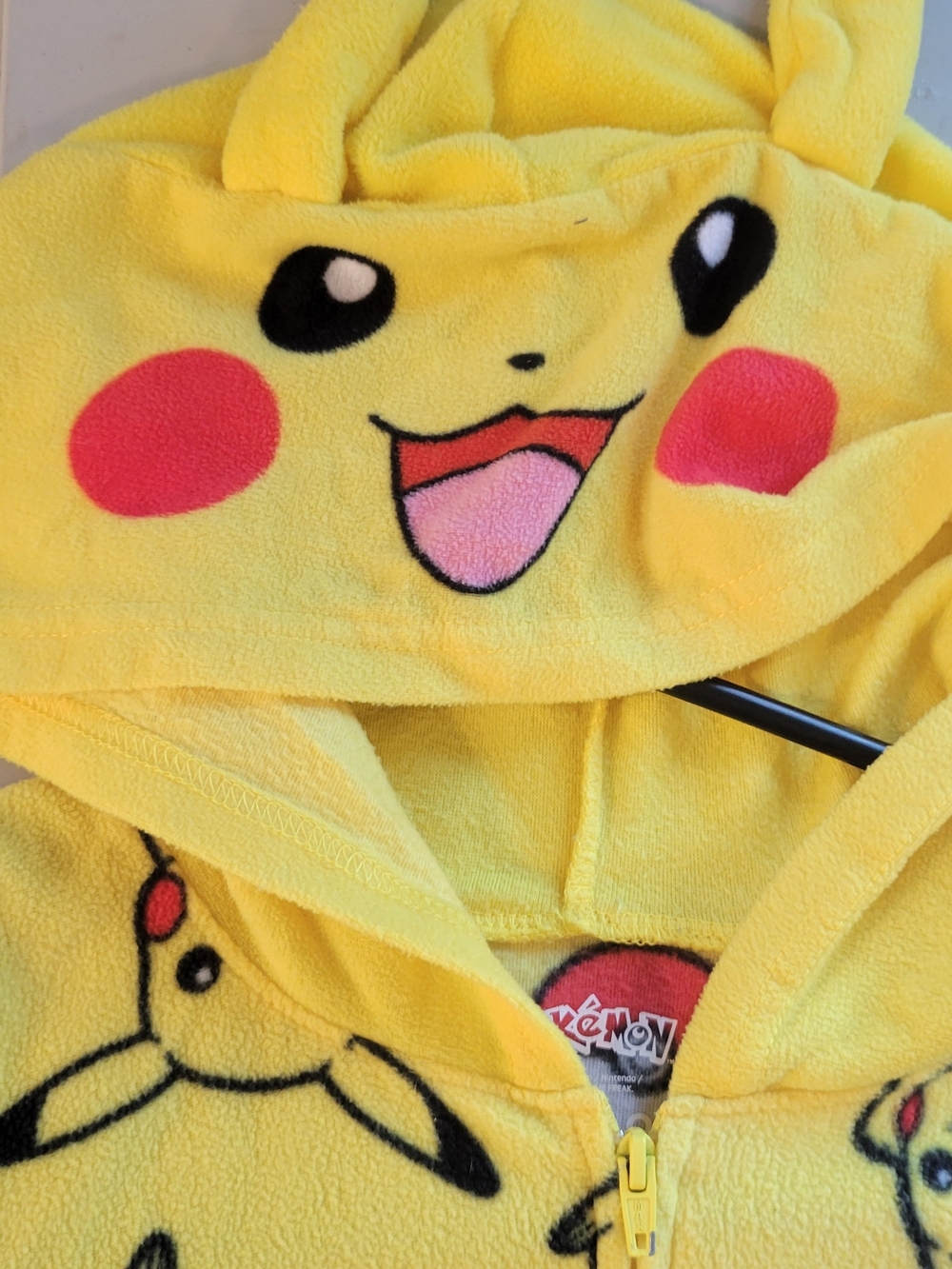Pokemon Yellow Pikachu Hooded Zip-Up Fleece for Kids